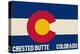 Crested Butte, Colorado - Colorado State Flag-Lantern Press-Stretched Canvas
