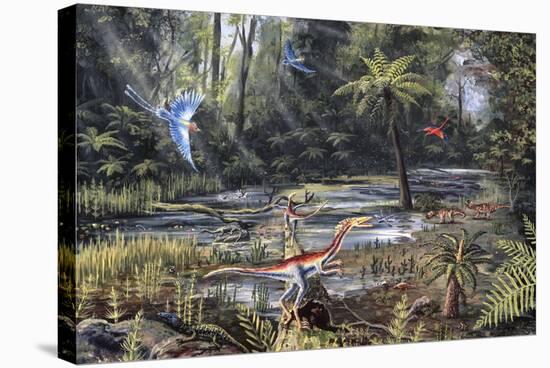 Cretaceous Life, Artwork-Richard Bizley-Premier Image Canvas