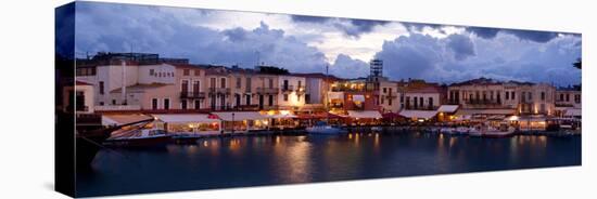 Crete, Rethimnon, Venetian Harbour, Evening Panorama-Catharina Lux-Premier Image Canvas