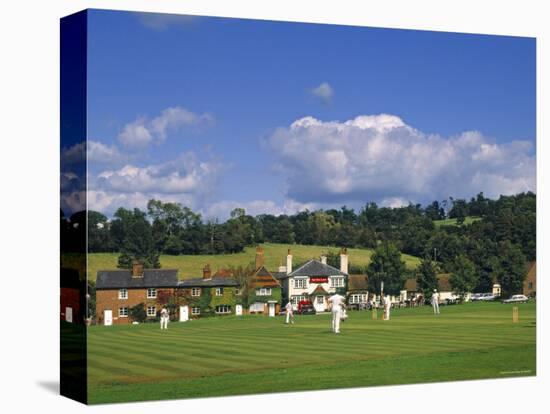 Cricket on Village Green, Surrey, England-Jon Arnold-Premier Image Canvas