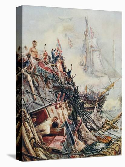 Crippled But Unconquered: The 'Belleisle' at the Battle of Trafalgar, 21st October 1805, from…-William Lionel Wyllie-Premier Image Canvas