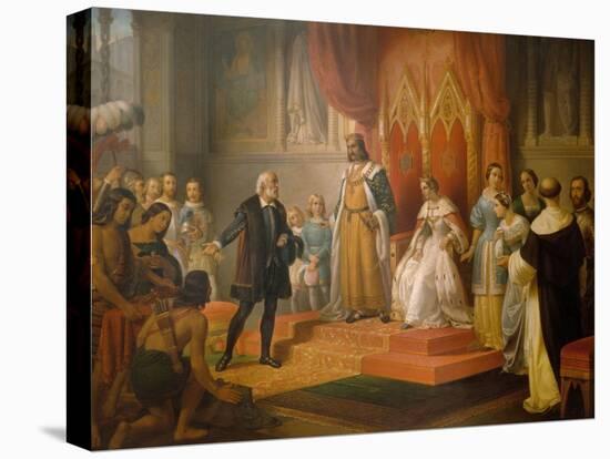 Cristopher Columbus at the Court of Catholics Kings, 1850-Juan Cordero-Premier Image Canvas