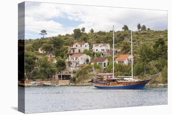 Croatia, Brac, Bobovisca. Tour boat at anchor.-Trish Drury-Premier Image Canvas