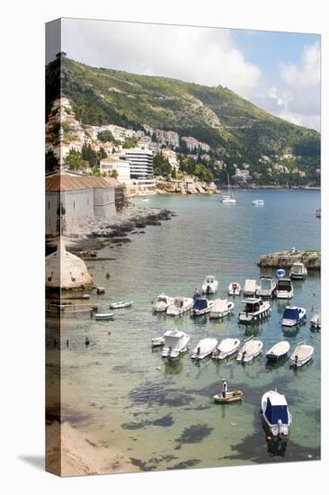 Croatia, Dubrovnik. View of marina and coastline from old city wall.-Trish Drury-Premier Image Canvas