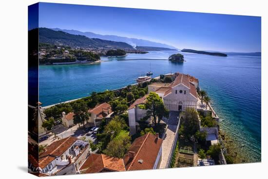 Croatia, Old Town with Cathedral in Front of Velebit Mountain-Udo Siebig-Premier Image Canvas