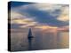 Croatia, Rovinj, Istria. Sailing boat on the Adriatic Sea outside the harbor of Rovinj at sunset.-Julie Eggers-Premier Image Canvas