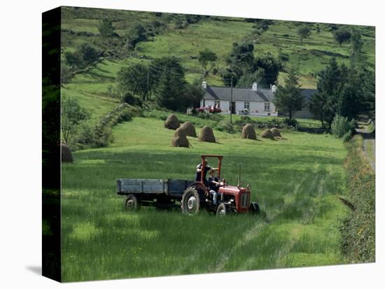 Croft with Hay Cocks and Tractor, Glengesh, County Donegal, Eire (Republic of Ireland)-Duncan Maxwell-Premier Image Canvas