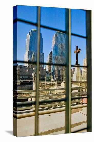 Cross at World Trade Towers Memorial Site for September 11, 2001, New York City, NY-null-Premier Image Canvas