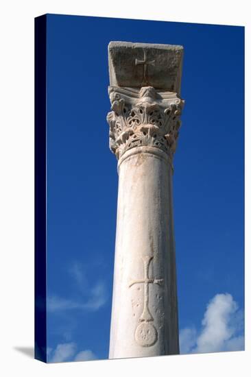 Cross Inscribed on a Column, Apollonia, Libya-Vivienne Sharp-Premier Image Canvas