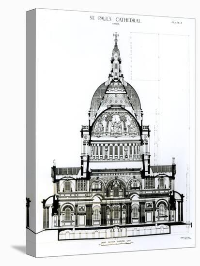 Cross Section, Looking East, of St. Paul's Cathedral-null-Premier Image Canvas