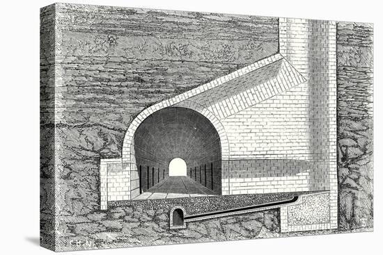 Cross Section of a Tunnel with a Ventilation Shaft-null-Premier Image Canvas