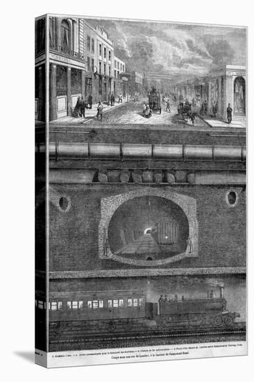 Cross Section of an Underground Tunnel linking Hampstead and Charring Cross, 1865-English School-Premier Image Canvas