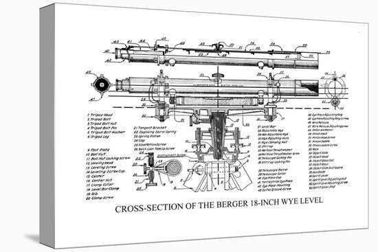 Cross-Section of the Berger 18 Inch Wye Level-null-Stretched Canvas
