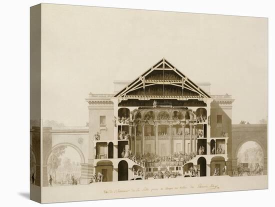 Cross-Section of the Front Section of the Theatre, from Designs for the Comedie Italienne-Francois-joseph Belanger-Premier Image Canvas