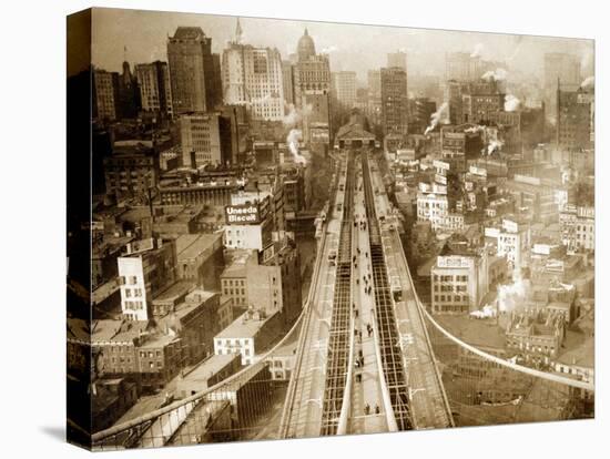 Crossing Brooklyn Bridge to Manhattan, 1910s-Science Source-Premier Image Canvas
