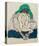 Crouching Woman with Green Headscarf-Egon Schiele-Stretched Canvas