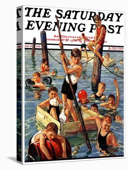 "Crowd of Boys Swimming," Saturday Evening Post Cover, July 28, 1928-Eugene Iverd-Premier Image Canvas