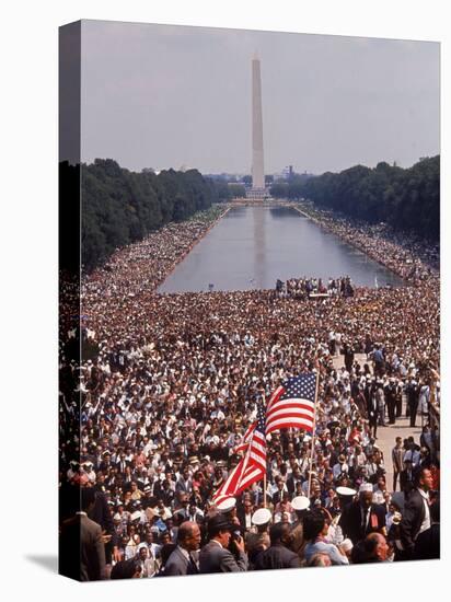 Crowd of over 200,000 Gathered Where Martin Luther King Delivered "I Have a Dream" Speech-Paul Schutzer-Premier Image Canvas