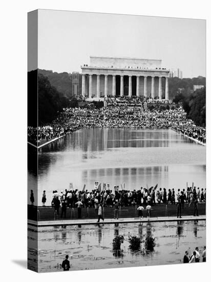 Crowd of People Attending a Civil Rights Rally at the Lincoln Memorial-John Dominis-Premier Image Canvas