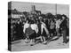 Crowd Watching Girls Performing Traditional Irish Dancing at Killybegs County Donegal Ireland-null-Premier Image Canvas