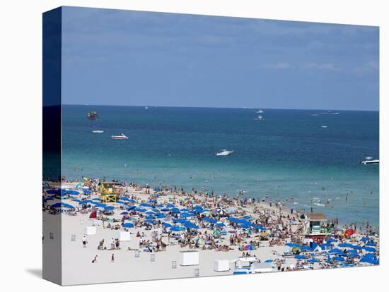 Crowded Beach, South Beach, Miami Beach, Florida, United States of America, North America-Angelo Cavalli-Premier Image Canvas