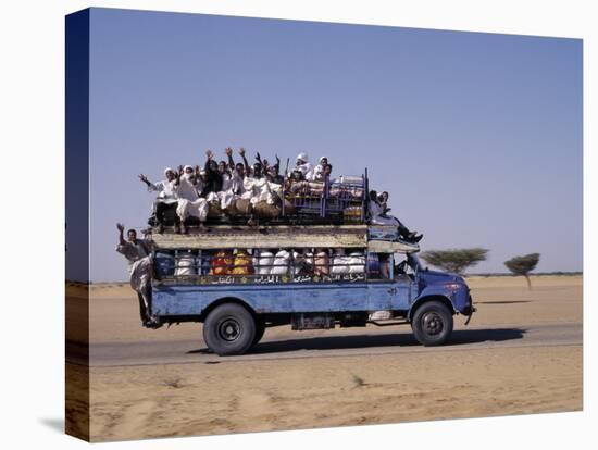 Crowded Bedford Bus Travels Along Main Road from Khartoum to Shendi, Old Market Town on Nile River-Nigel Pavitt-Premier Image Canvas