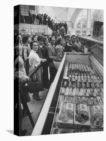 Crowds Checking Out Frozen Foods at the Us Exhibit, During the Poznan Fair-Lisa Larsen-Premier Image Canvas