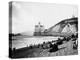 Crowds Enjoy the Beach Below the Cliff House-null-Premier Image Canvas