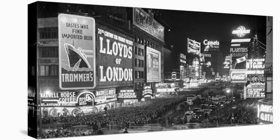 Crowds in Times Square on New Year's Eve, 1936-null-Stretched Canvas