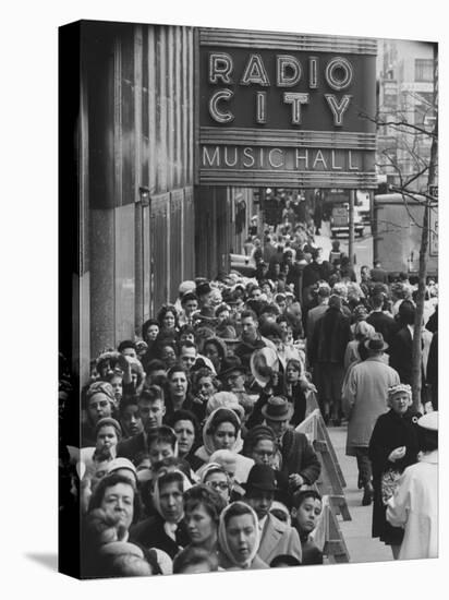 Crowds of People Waiting to See Radio City Music Hall's Easter Show-Yale Joel-Premier Image Canvas