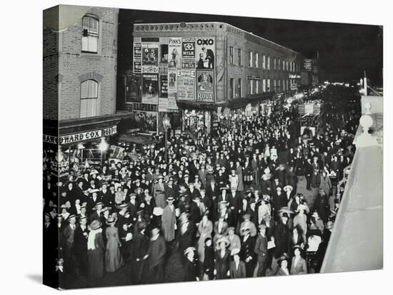 Crowds of Shoppers in Rye Lane at Night, Peckham, London, 1913-null-Premier Image Canvas