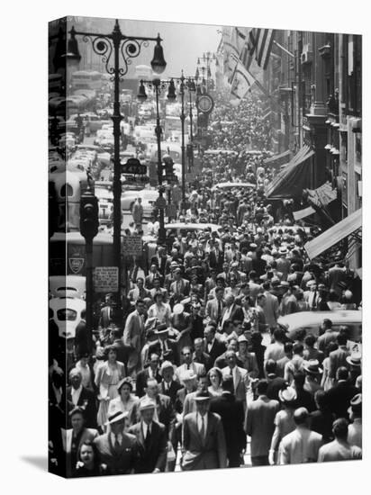 Crowds on Midtown Stretch of Fifth Avenue at Lunch Hour-Andreas Feininger-Premier Image Canvas