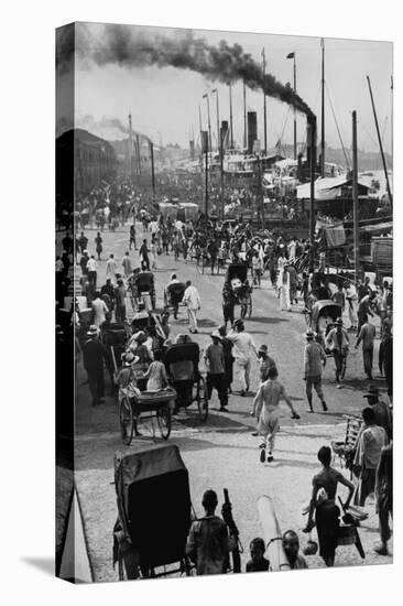 Crowds on the Bund in Shanghai-null-Premier Image Canvas