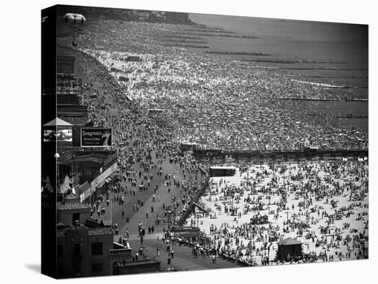 Crowds Thronging the Beach at Coney Island on the Fourth of July-Andreas Feininger-Premier Image Canvas