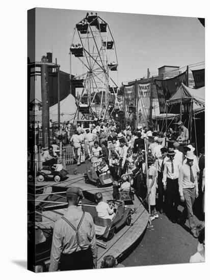 Crowds Walking Up and Down the Midway at a Carnival-William Vandivert-Premier Image Canvas