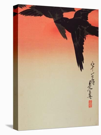 Crows in Flight at Sunrise, 1888-Shibata Zeshin-Premier Image Canvas