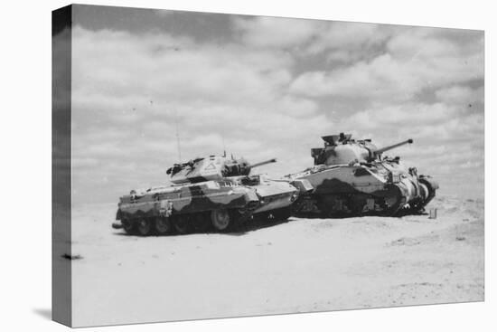 Cruiser and Sherman?, 1943 (B/W Photo)-null-Premier Image Canvas