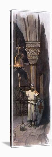 Crusader Keeps Vigil at the Holy Sepulchre Jerusalem During the Night Before He is Made a Knight-Adolf Closs-Stretched Canvas