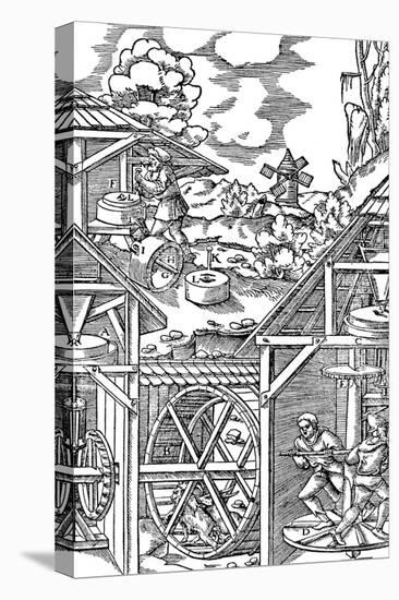 Crushing Gold Bearing Ores in Mills Similar in Principle to Flour Mills, 1556-null-Premier Image Canvas