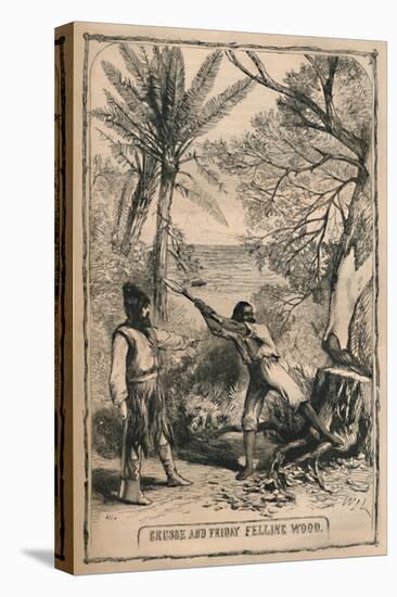 'Crusoe and Friday Felling Wood', c1870-Unknown-Premier Image Canvas