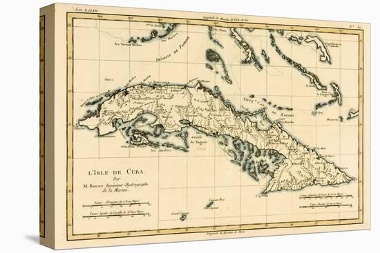 Cuba, from 'Atlas De Toutes Les Parties Connues Du Globe Terrestre' by Guillaume Raynal (1713-96)…-Charles Marie Rigobert Bonne-Premier Image Canvas