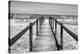 Cuba Fuerte Collection B&W - Wooden Pier on Tropical Beach IV-Philippe Hugonnard-Stretched Canvas