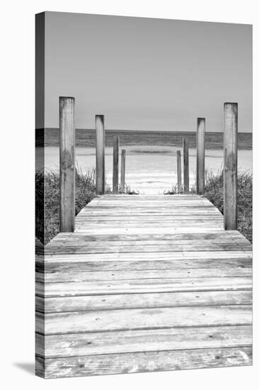 Cuba Fuerte Collection B&W - Wooden Pier on Tropical Beach X-Philippe Hugonnard-Premier Image Canvas