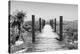 Cuba Fuerte Collection B&W - Wooden Pier on Tropical Beach-Philippe Hugonnard-Stretched Canvas