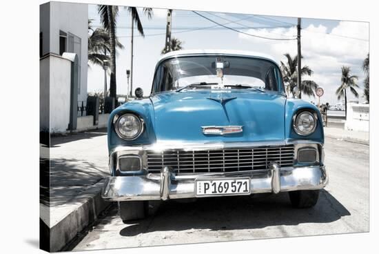 Cuba Fuerte Collection - Blue Chevy-Philippe Hugonnard-Stretched Canvas