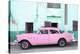 Cuba Fuerte Collection - Havana Classic American Pink Car-Philippe Hugonnard-Stretched Canvas