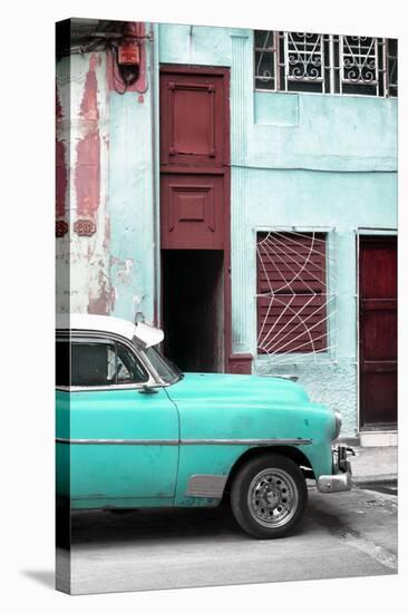 Cuba Fuerte Collection - Havana's Turquoise Vintage Car II-Philippe Hugonnard-Stretched Canvas