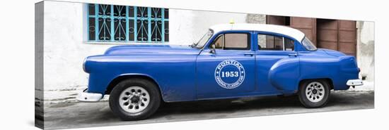 Cuba Fuerte Collection Panoramic - Blue Pontiac 1953 Original Classic Car-Philippe Hugonnard-Stretched Canvas