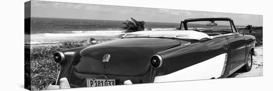 Cuba Fuerte Collection Panoramic BW - Cabriolet Classic Car II-Philippe Hugonnard-Premier Image Canvas