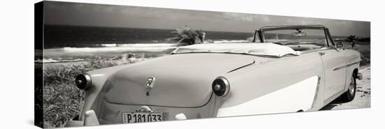 Cuba Fuerte Collection Panoramic BW - Cabriolet Classic Car-Philippe Hugonnard-Stretched Canvas